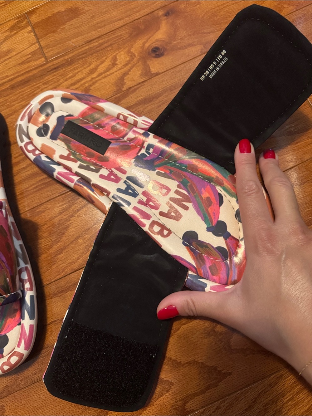 FARM Rio Multicolor Graphic Slide Sandals - White Base - Picture 4 of 4